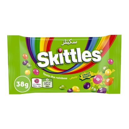 Sachet Bonbons au Goût Fruits acidulés "Crazy Sours "- SKITTLES 38G