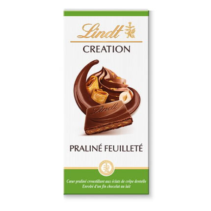 Tablette Chocolat Lait Praliné Feuilleté Création - Lindt 150G