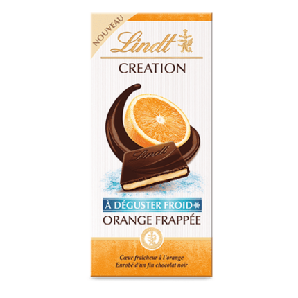 Tablette  Chocolat Orange Frappée Création - Lindt 150G