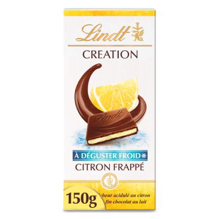 Tablette Chocolat Au Lait & Citron Frappé Création -Lindt 150G