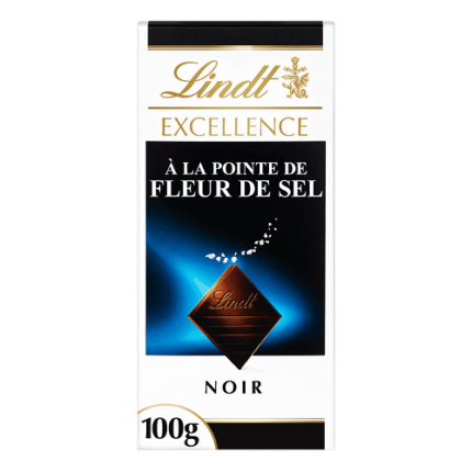 Tablette Chocolat Noir  A la pointe de fleur de sel Excellence - Lindt 100G