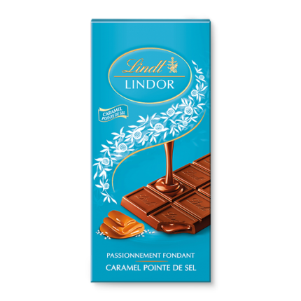 Tablette Chocolat au Lait &Caramel Fleur de Sel Lindor - Lindt 150g
