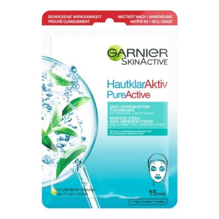 Masque En Tissu Anti-Imperfections A l'Huile d'arbre à thé & l'Acide Salicylique. - Garnier Skinactive