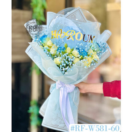 Bouquet de fleurs pour naissance personnalisé - A