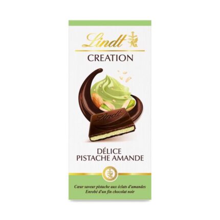Tablette de chocolat noir  Délice Pistache Eclats D'Amandes Création - Lindt 150G