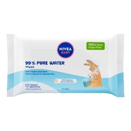 Lingettes nettoyantes à 99% d'eau pure – Nivea Baby peaux délicates 57 pièces