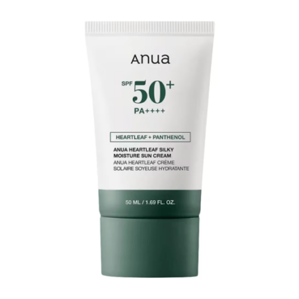 Crème Solaire Hydratante SPF 50+ Heartleaf & Panthénol  –  Anua 50 Ml pour toutes les peaux