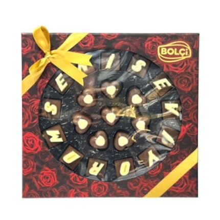 Coffret chocolat « Cœurs & Lettres » - Bolçi 180 G