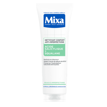 Gel Nettoyant Confort Anti-imperfections à l'Acide Salicylique - Mixa peaux à imperfections & sensibles 150 Ml