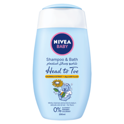 Shampooing & Bain Head to Toe ​Au Calendula 0%  - Nivea Baby 200 Ml