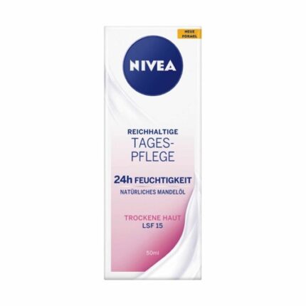 Crème de jour rafraîchissante 24h SPF 15 à l'huile d'amande douce – Nivea peaux sèches 50ml