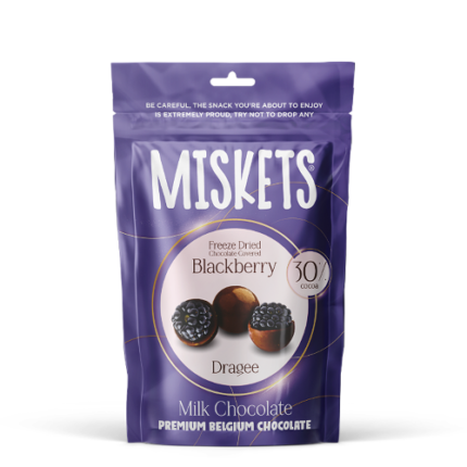 Sachet Dragées  mûres  Lyophilisée enrobées de chocolat au lait - Miskets 80G