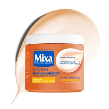 Crème Nutritive Satinante Au beurre de Cacao & beurre de Karité - MIXA 400Ml