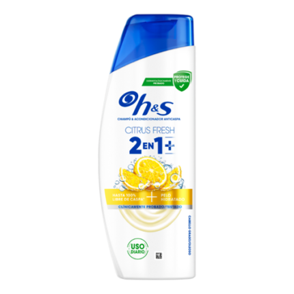 shampoing anti-pelliculaire  Citrus Fresh 2En1 - Head & Shoulders 400 Ml Cheveux Gras