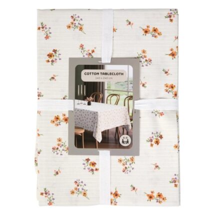 Nappe de Table rectangulaire en coton  Motif Floral  (140 x 240 cm)