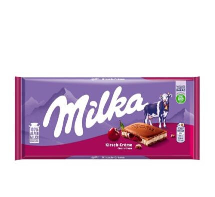 Tablette Chocolat Au Lait & Crème aux cerises - Milka 100G