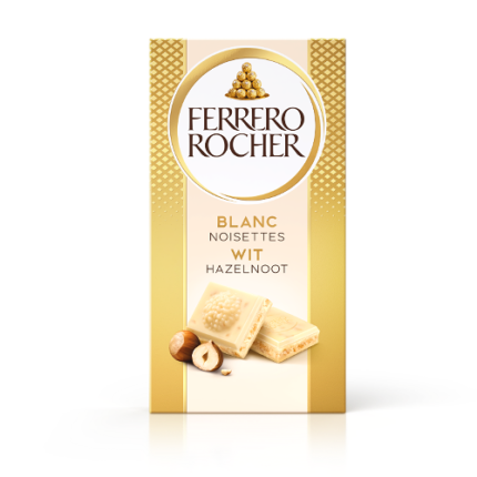 Tablette Chocolat Blanc aux Noisettes - Ferrero Rocher 90G