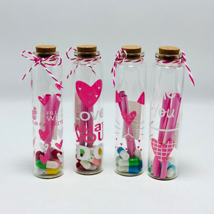Bouteille de voeux rose