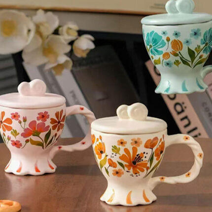 mug motif floral
