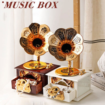 Boite musicale phonographe trompette
