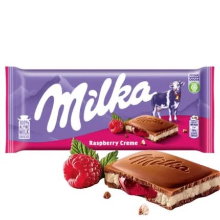 Tablette de Chocolat au Lait Crème Framboise - Milka 100g
