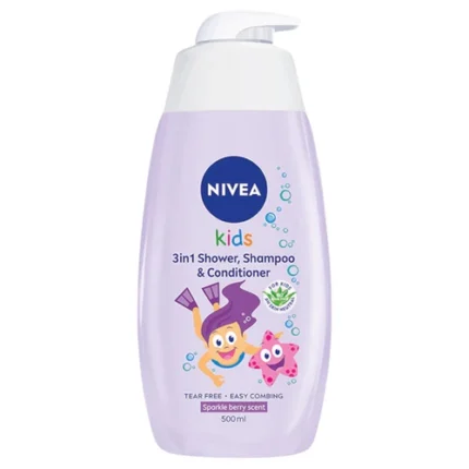 NIVEA Kids 3 en 1 – Gel Douche, Shampooing & Après-Shampooing 500ML