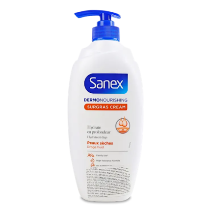 Gel douche en creme surgras dermo nourishing - Sanex peaux sèches 700ml (en pompe)