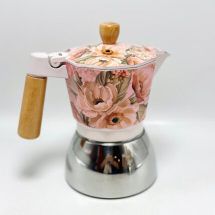 Cafetière italienne classique à motifs floraux
