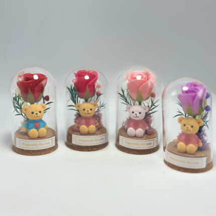 Petite Cloche avec Ourson et Rose