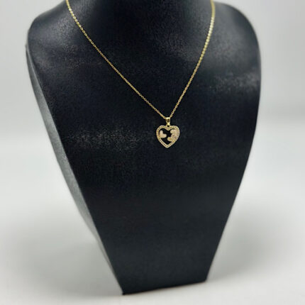Collier en acier inoxydable pour femme motif coeur