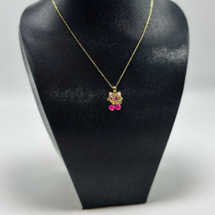 Collier en acier inoxydable pour femme motif Hello Kitty