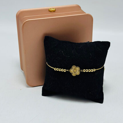 Bracelet en acier inoxydable motif fleur