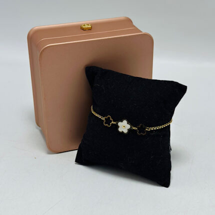 Bracelet en acier inoxydable motif fleur