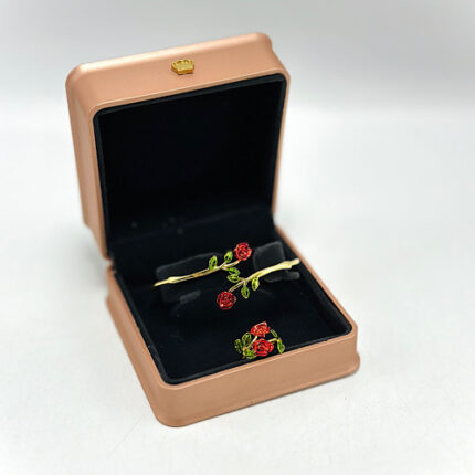 Duo bracelet et bague en forme de fleur
