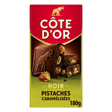 Tablette Chocolat Noir aux Pistaches Caramilisé – Côte D’Or 180g