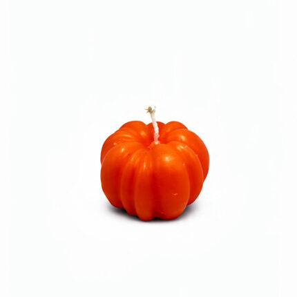 Petite bougie parfumée en forme de citrouille – Déco automnale