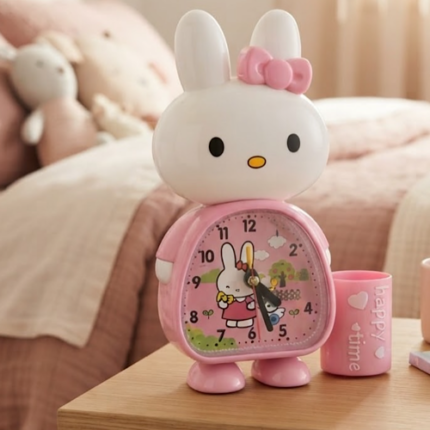 Réveil en forme de lapin & porte stylos pour enfants