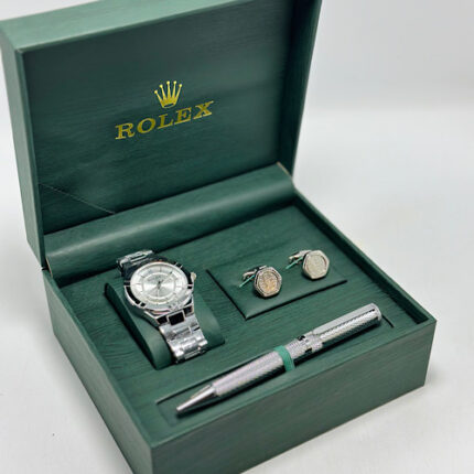 Coffret montre boutons de manchette et stylo – Rolex