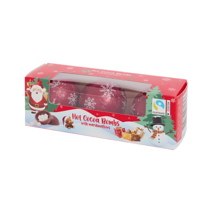 Coffret de 3 Hot Cocoa Bombs avec Marshmallows – Édition Festive