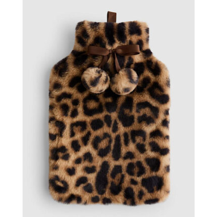 Bouillotte avec housse douce à motif léopard