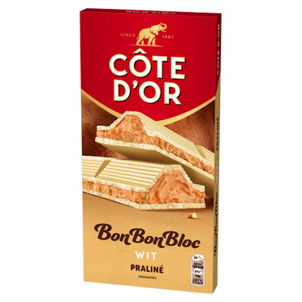 Tablette de chocolat blanche praliné – Côte d’Or 200g