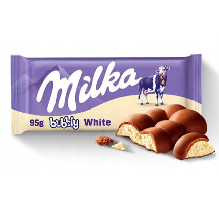 Tablette De Chocolat blanche Bubbly – Milka 95G
