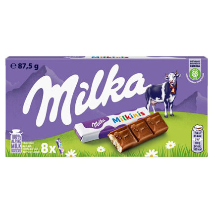 Bâtonnets de Chocolat au Lait Fourrés au Lait Milkinis – Milka 8 pcs
