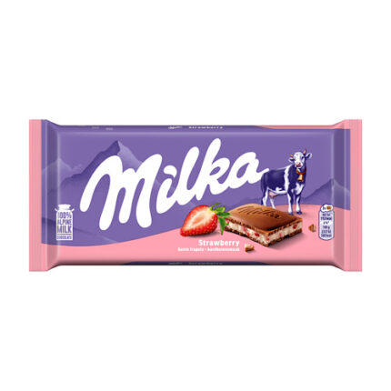 Tablette Chocolat Au Lait & Crème aux Fraise – Milka 100G