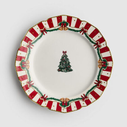Assiette sapin de noel a motif guirlande