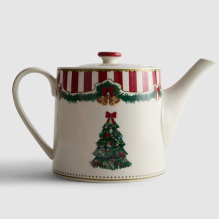 Théière a motifs sapin de noel